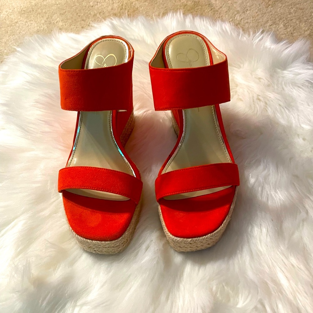 Orange Jessica Simpson sandal wedges. They are fabulous.